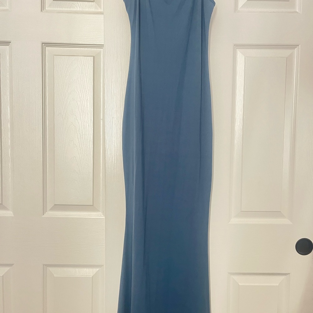 Source Unknown Strapless Blue Dress